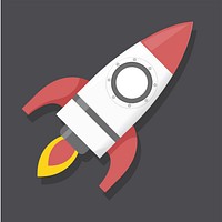 Icon graphic rocket launch vector illustration