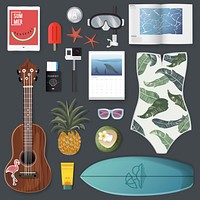 Illustration of summer packing stuff