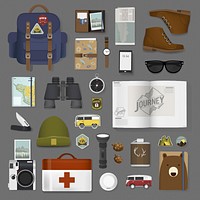Illustration of traveling packing set