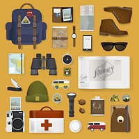 Illustration of traveling packing set