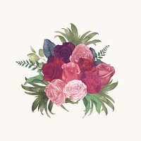 Painting illustration of a bouquet of roses