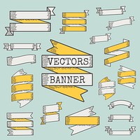 Set of ribbon and banner vectors