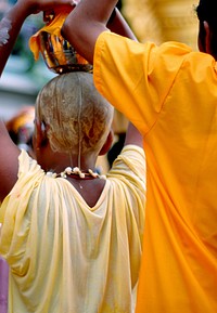 Hindu devotees at the Thaipusam festival, Batu Caves, Kuala Lumpur.