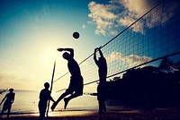 Beach Volleyball at sunset