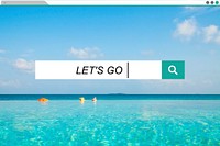 Web search tool bar with blue sea background