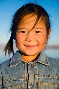 Happiness beautiful Asian Mongolian girl.