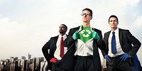Superheroes Green Business Recycle Conservation Concept