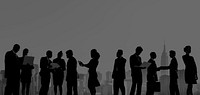 Business People New York Outdoor Meeting Silhouette Concept