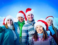 Christmas Vacation Cheerful Friends Bonding Concept