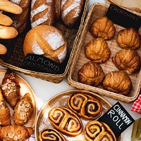 Various Fresh Baked Bakery Bread Products