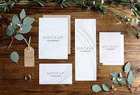 Wedding reception stationery mockup design set