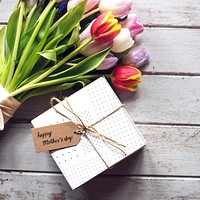 Happy Mother Day Card with Flowers Background