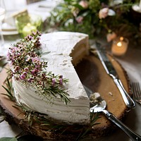 Beautiful Cut Shared Cake on Wedding Reception