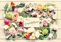 Diverse Flowers with Congratulations Card