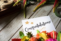 Congratulation card with flower bouquet