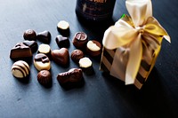 Chocolate box gift on the background