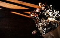 Closeup of dry flowers bouquet 