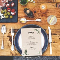Dining Table Setting Food Concept
