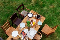 Dining Table Setting Outdoors Concept