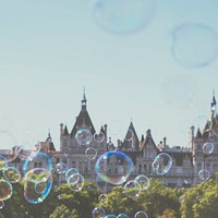 Bubbles with Parliament building on the background