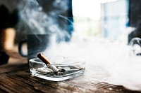 Cigarette in an ash tray