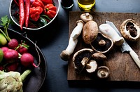 Variation kinds of vegetable on a table