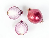 Red onion shallot isolated on white