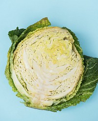 Fresh green cabbage isolated on background