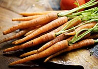 Natural organic fresh edible carrots