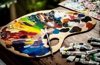 Artist color wooden palette
