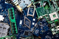 Closeup of computer chips