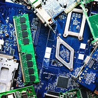Computer blue circuit board