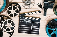 Different kind of film strip and slate 