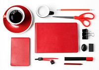 Red stationery isolated on white