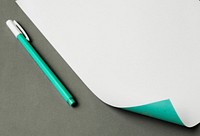 Pen and blank paper isolated on background