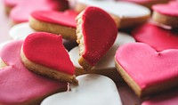 Closeup of heart cookies cracker