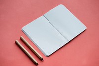 Blank notebook and other objects