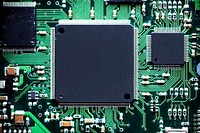 Macro shot of computer processor chip