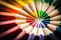 Closeup of colorful color pencil stationery