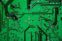 Macro shot of computer circuit board