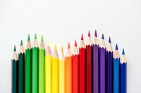 Closeup of colorful color pencil stationery