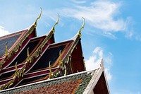 Asian style temple roof in Bangkok, Thailand