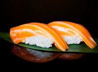Salmon sushi japanese food healthy