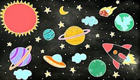 Outer Space Icons Drawing Graphics Concept
