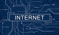 Internet Online Circuit Board Technology Concept