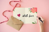 With Love Letter Message Words Graphic