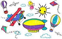 Drawing Artistic Childhood Kids Playful Concept