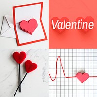 Valentine Word with Heart Artwork Love Studio Collage