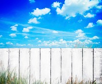 White Fence with Blue Sky