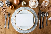 Holiday season dinner table setting